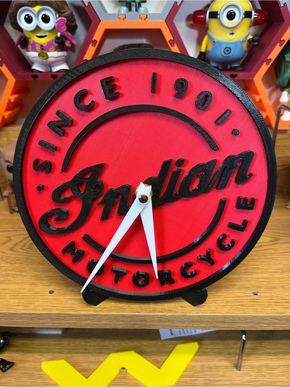 Indian Motorcycle Red and Black Wall Clock
